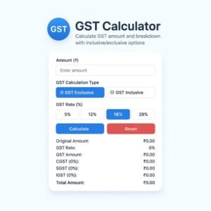 GST Calculator Modern HTML code