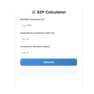 SIP Calculator - Html Code